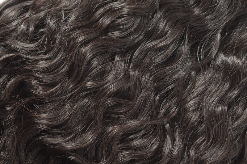 Textura de cabelo cacheado em close-up
